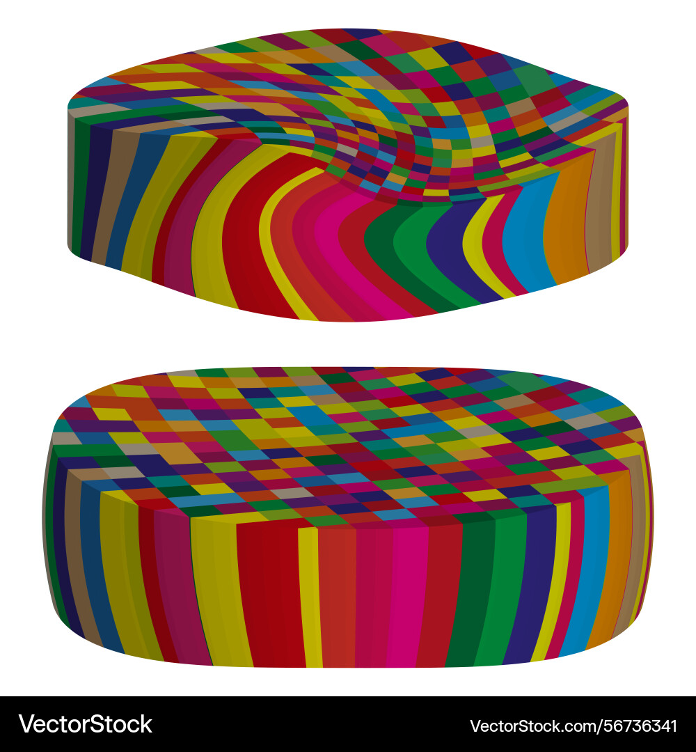 Warped cylinder shape multicolor abstract object Warped cylinder shape multicolor abstract object vector image