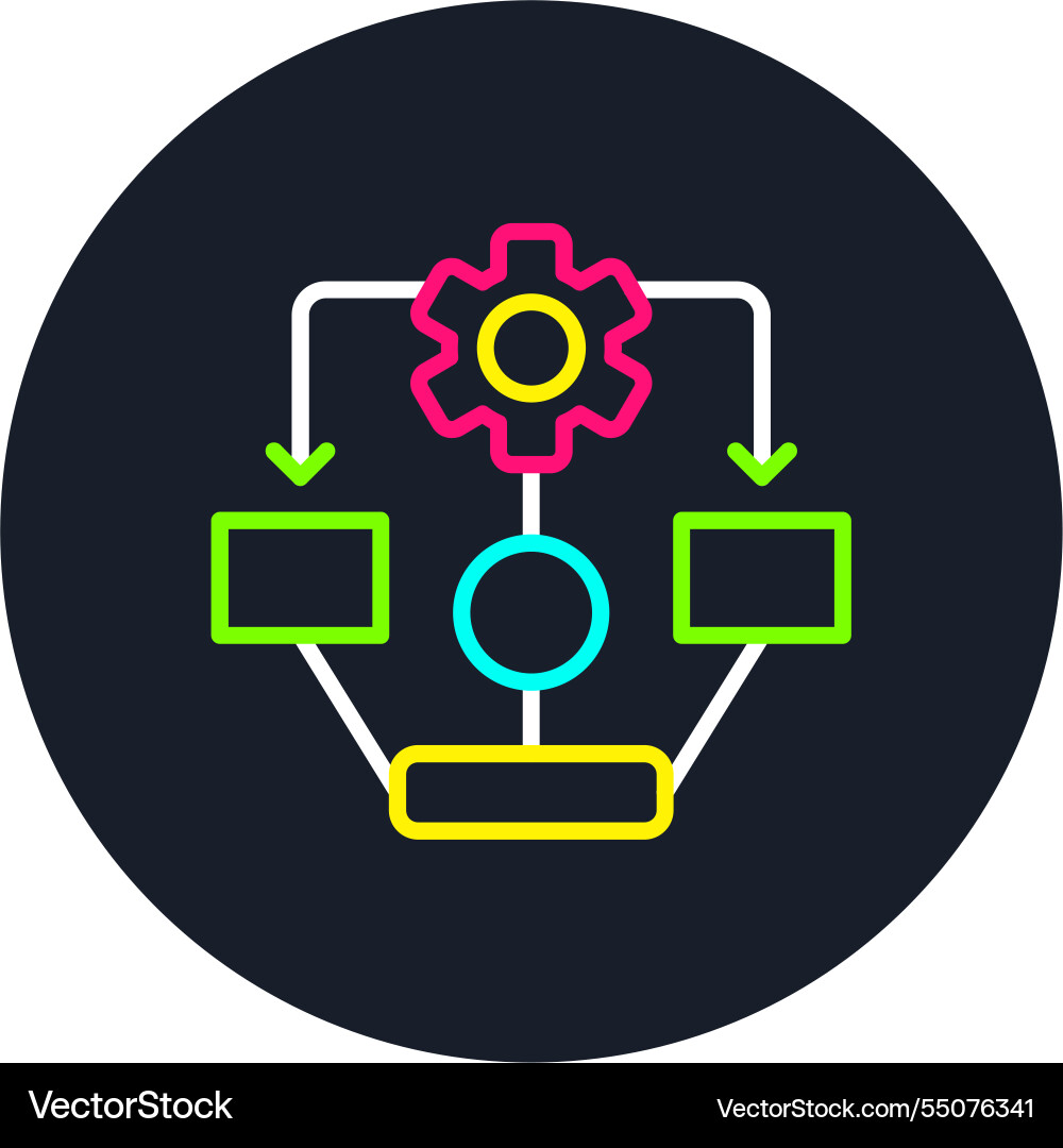 Workflow line multi color icon Vector Image