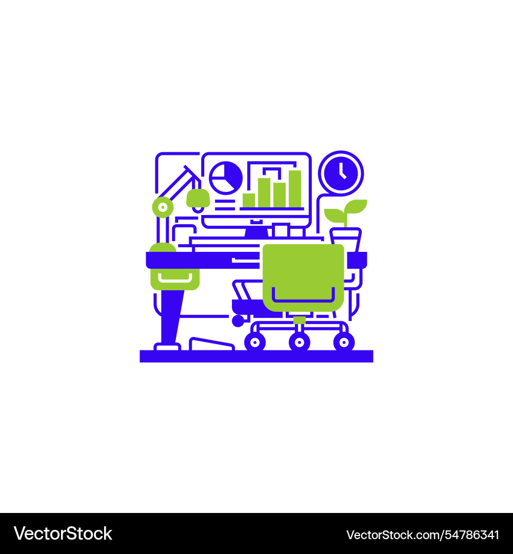Workspace line icon linear style sign for mobile Workspace line icon linear style sign for mobile vector image