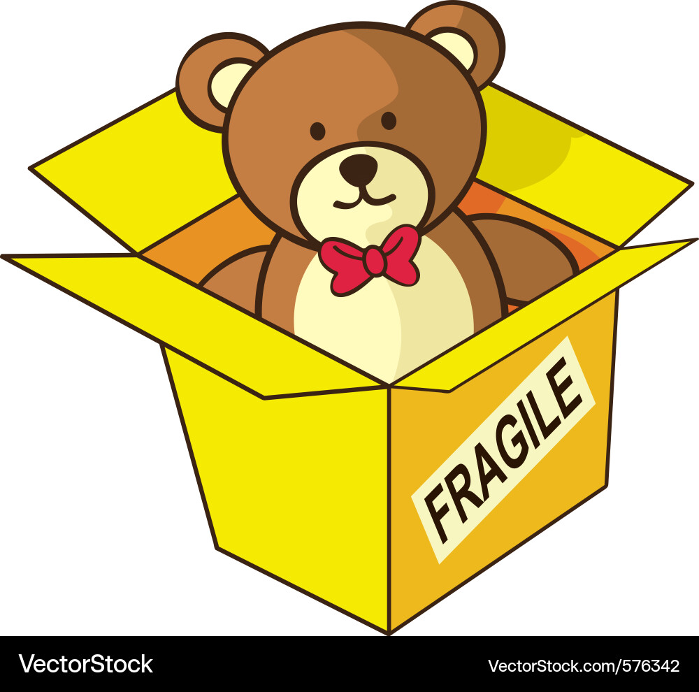 Cute Teddy Bear Gift Box Royalty Free Vector Image