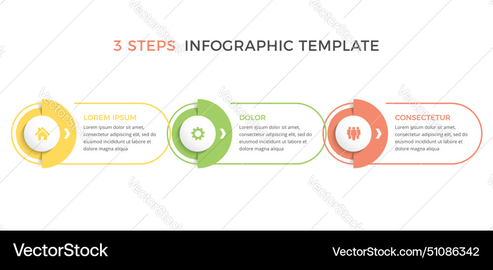 Infographic template - 3 elements Royalty Free Vector Image