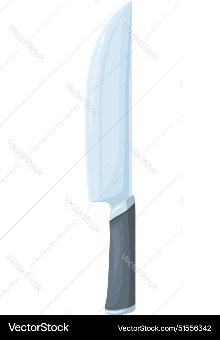 Large sharp chef knife pointing upwards with black Large sharp chef knife pointing upwards with black vector image