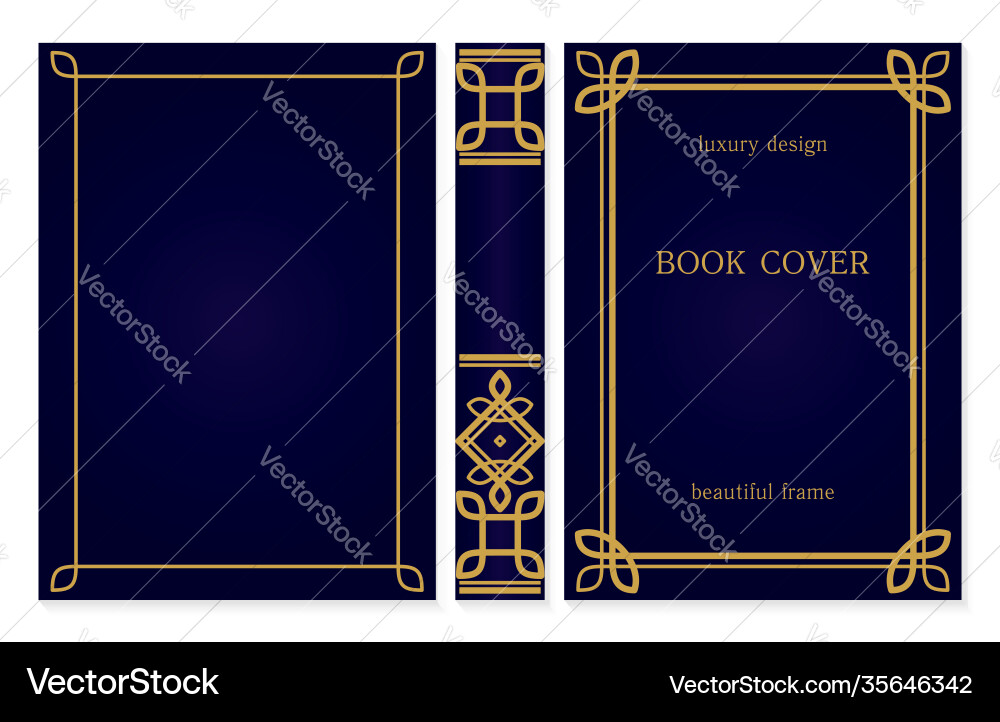 Set book cover and spine design ornament Set book cover and spine design ornament vector image