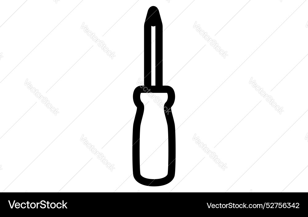 Tool icon with simple line drawing in black vector image