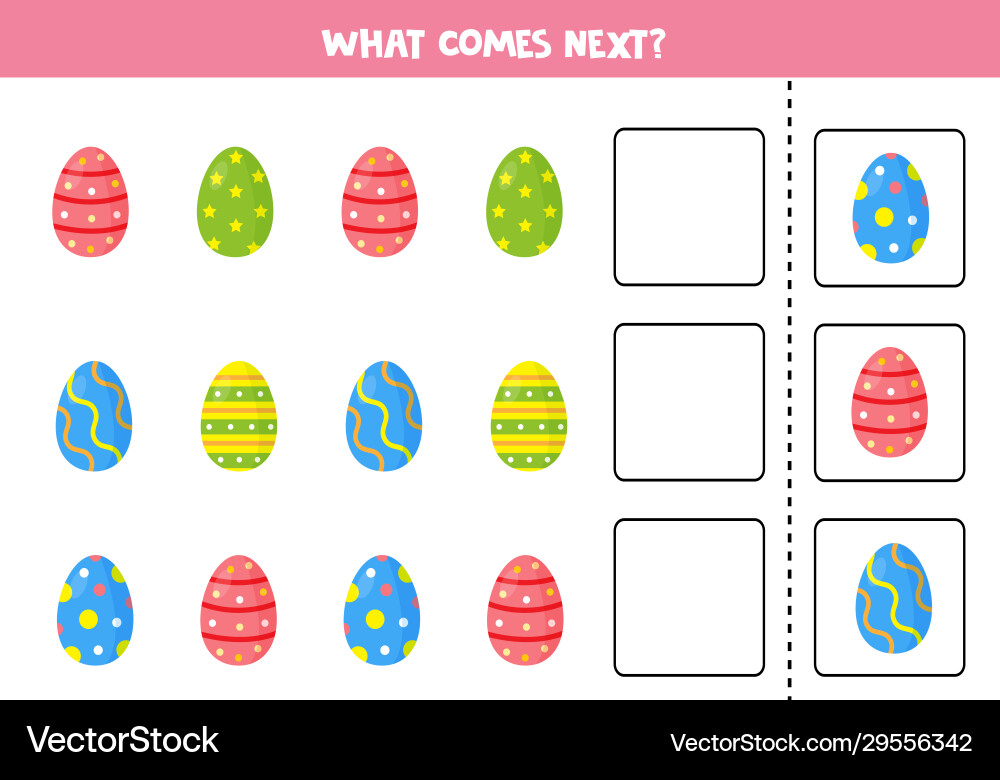 What comes next sequence game for children set What comes next sequence game for children set vector image