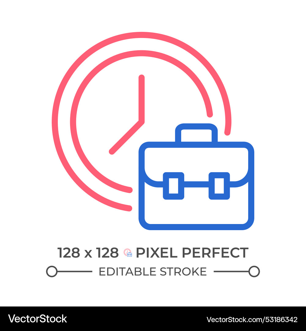 Working hours two color line icon Working hours two color line icon Vector Image