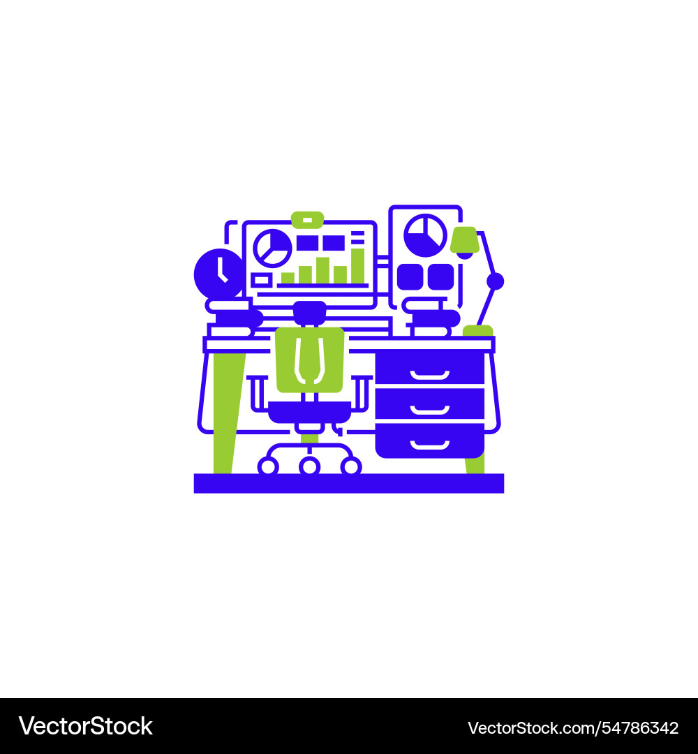 Workspace line icon linear style sign for mobile Workspace line icon linear style sign for mobile Vector Image