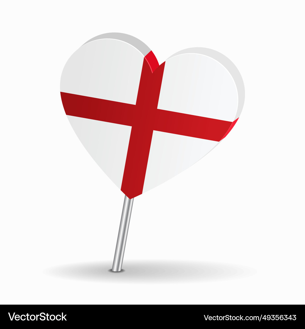 English Flag Heart Pointer vector image