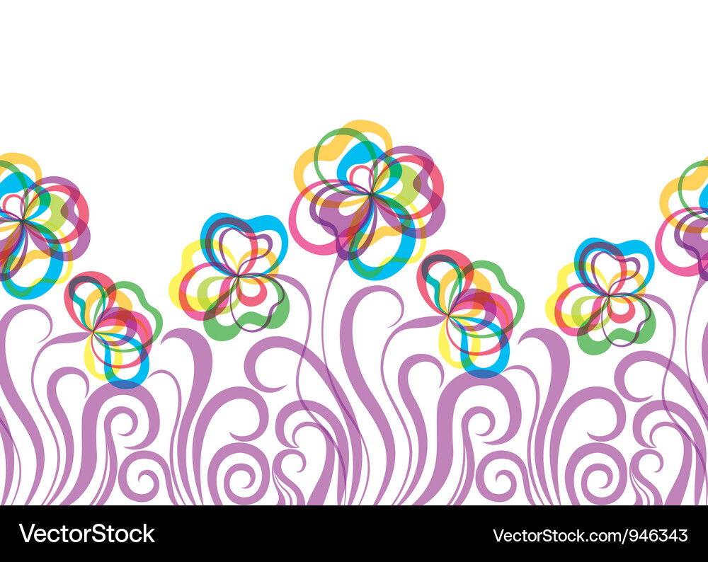 Eps10 seamless pattern with abstract flowers Vector Image