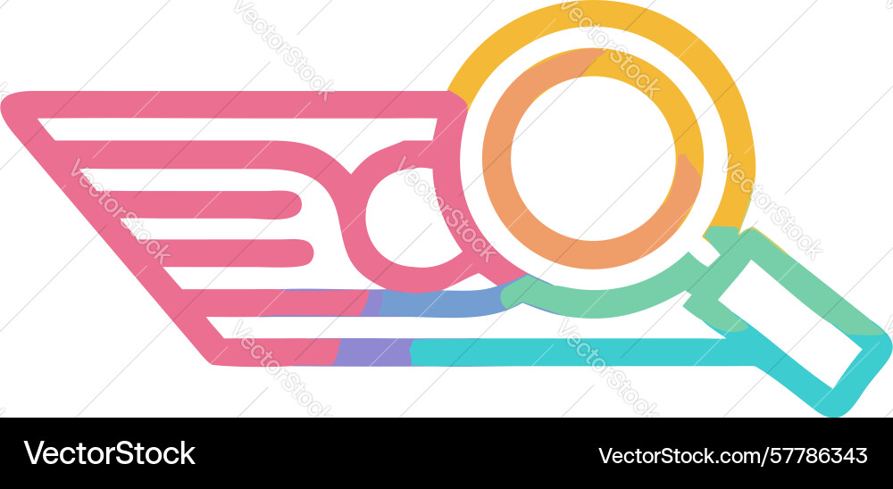 Fast and efficient search icon with wings design vector image