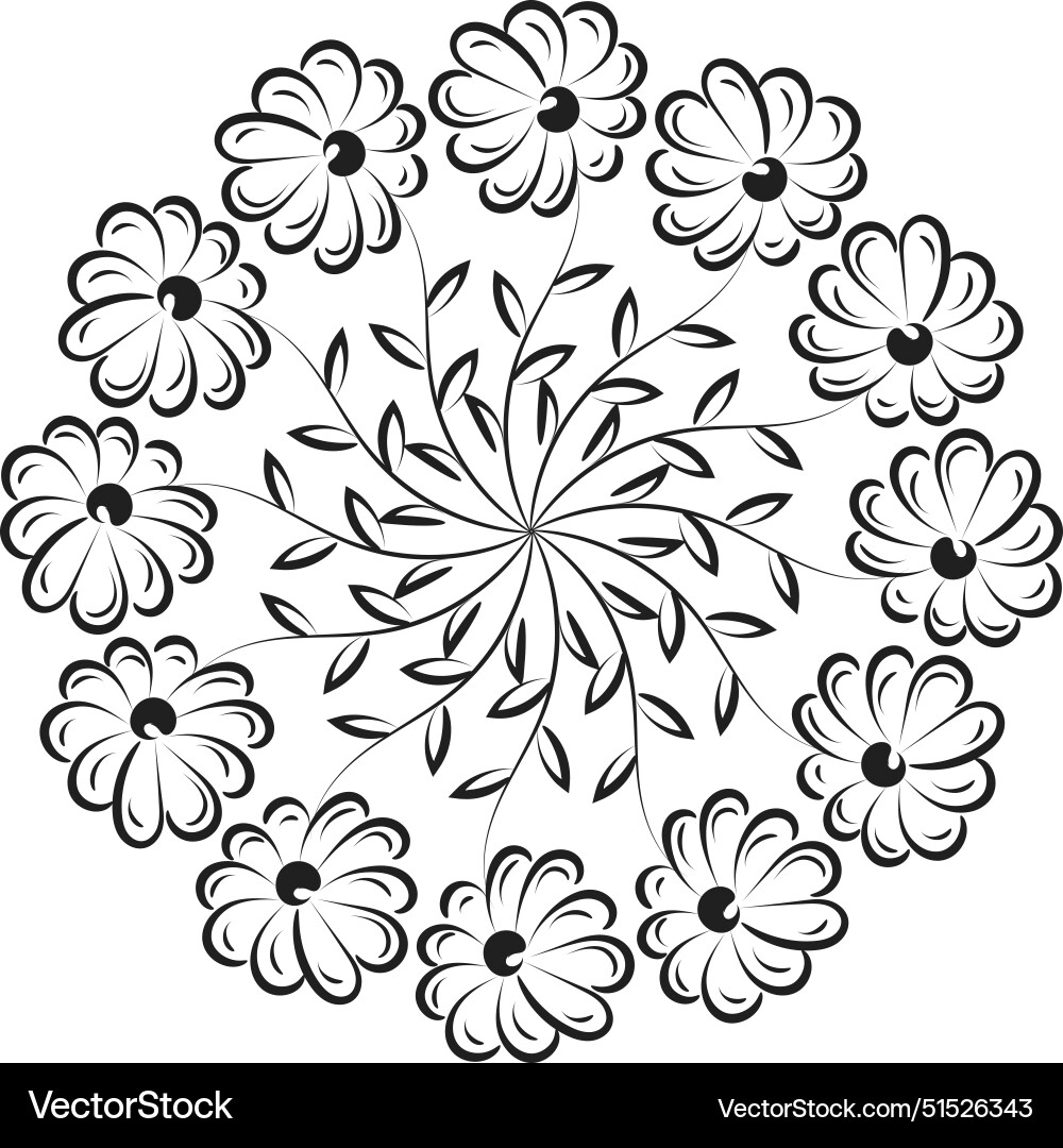 Mandala art design in circle simple Vector Image