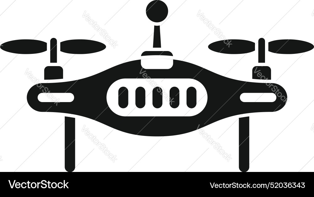 Modern drone hovering with four propellers Modern drone hovering with four propellers vector image