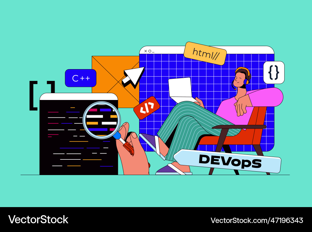 Programming Development Web Concept vektorbild