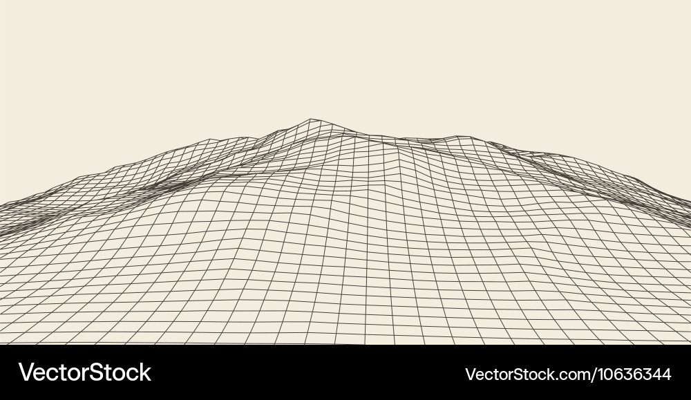Abstract 3d illuminated distorted mesh sphere vector image
