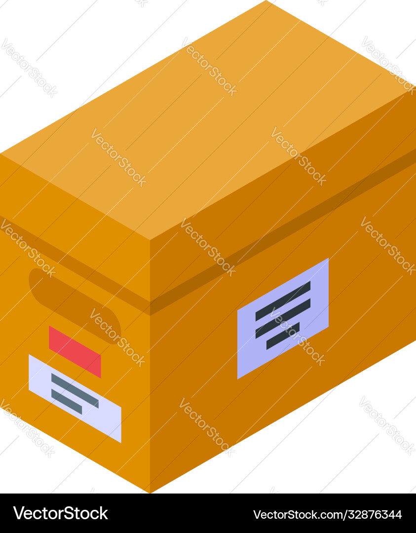 Archive box storage document icon isometric style Archive box storage document icon isometric style vector image