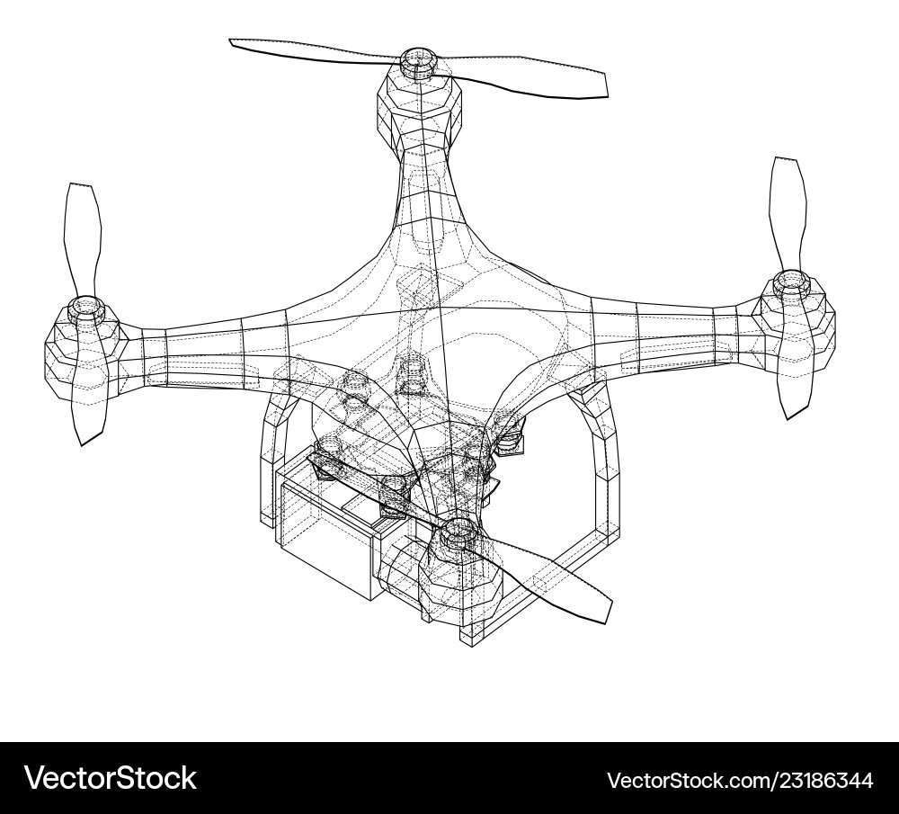 Drone concept rendering of 3d vector image