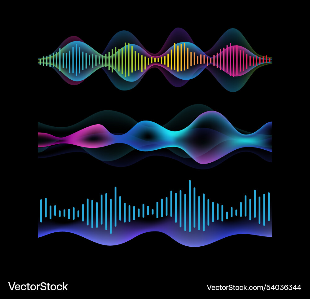 Dynamic Sound Waves - Gradient vector image