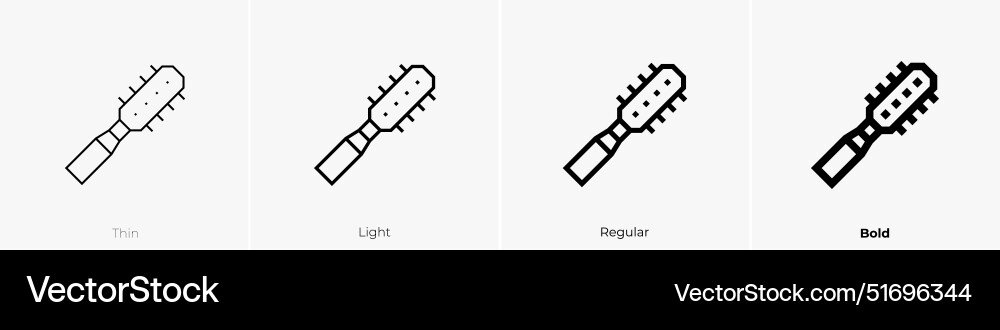 Hair brush icon thin light regular and bold style Hair brush icon thin light regular and bold style vector image