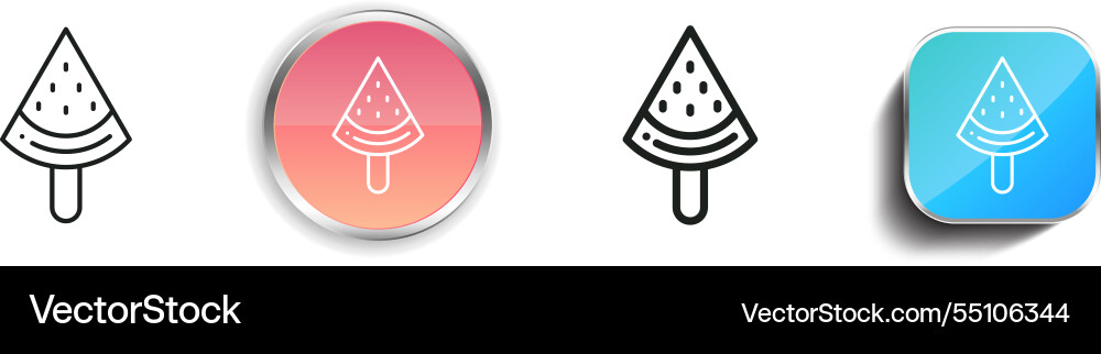 Ice cream icon thin linear regular and button Ice cream icon thin linear regular and button Vector Image