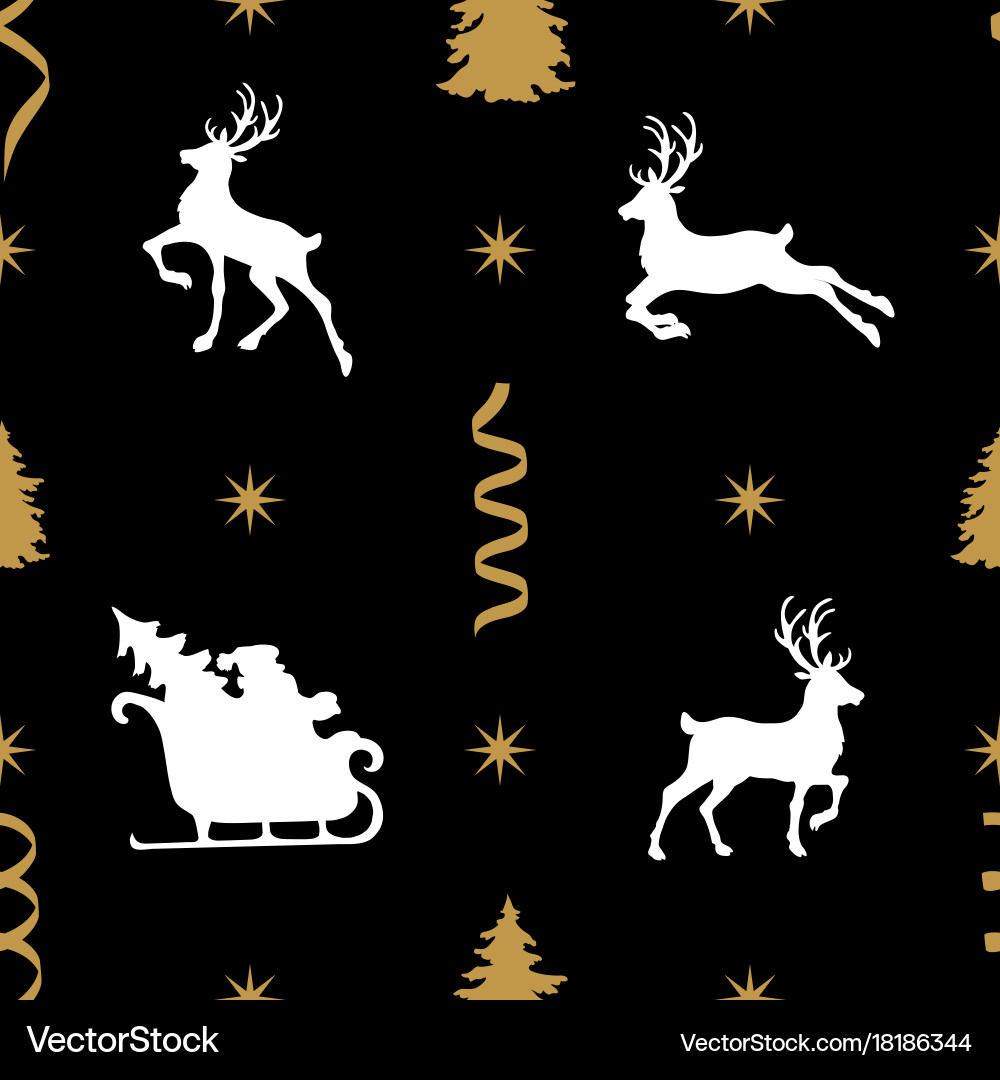 Merry Christmas Reindeer Pattern vector image