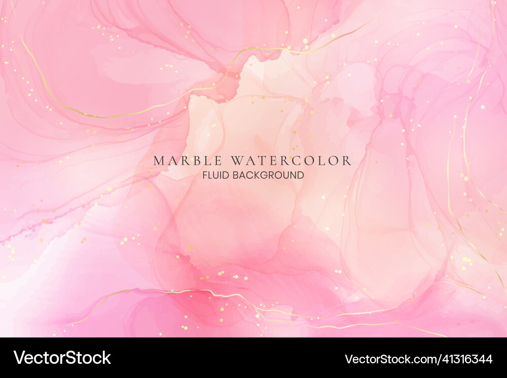Rose rosa flüssige Aquarell Hintergrund mit golden Rose rosa flüssige Aquarell Hintergrund mit golden vektorbild