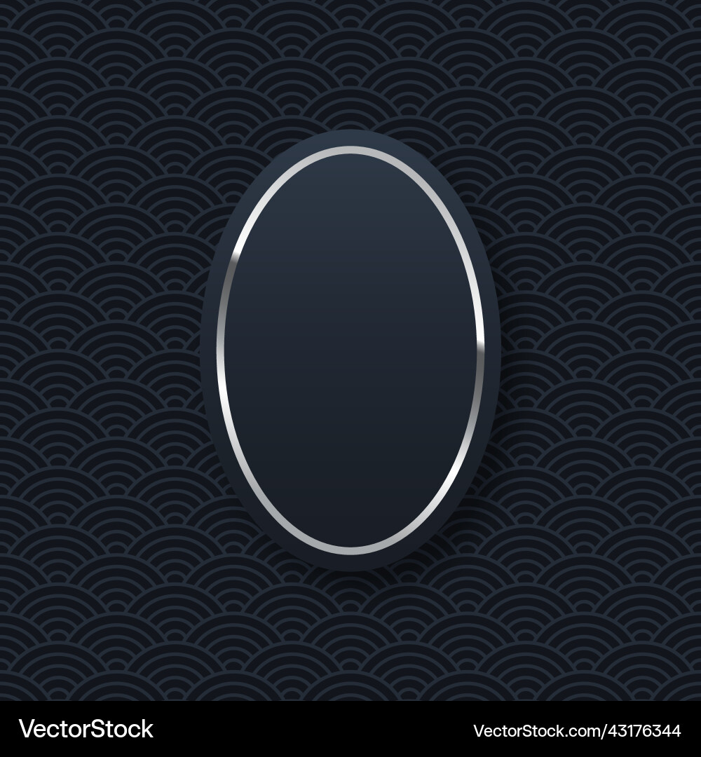 Silver oval frame minimalistic template with text Silver oval frame minimalistic template with text vector image