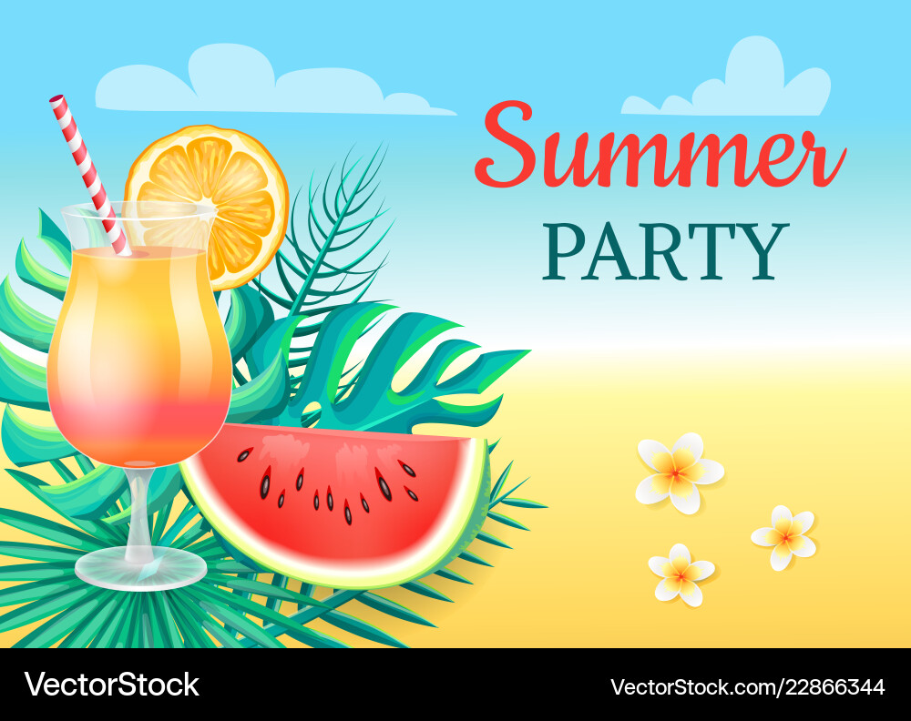 Tropical Summer Cocktail – Royalty-Free Vector | VectorStock