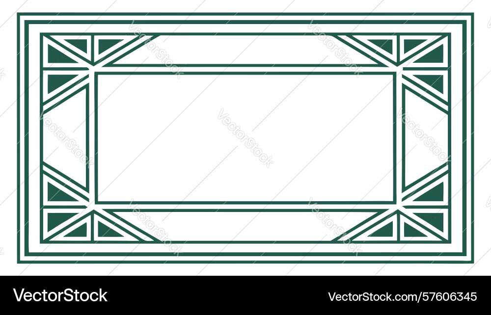 Art deco geometric border frame pattern design vector image