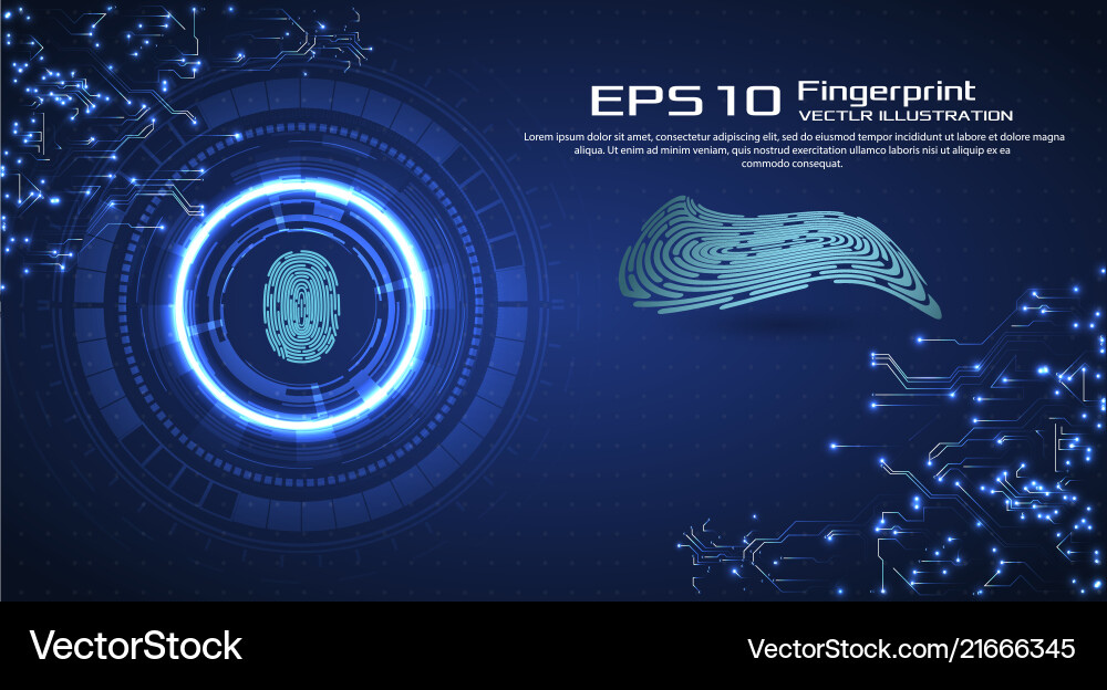 Cyber Security Fingerprint Scan vector image