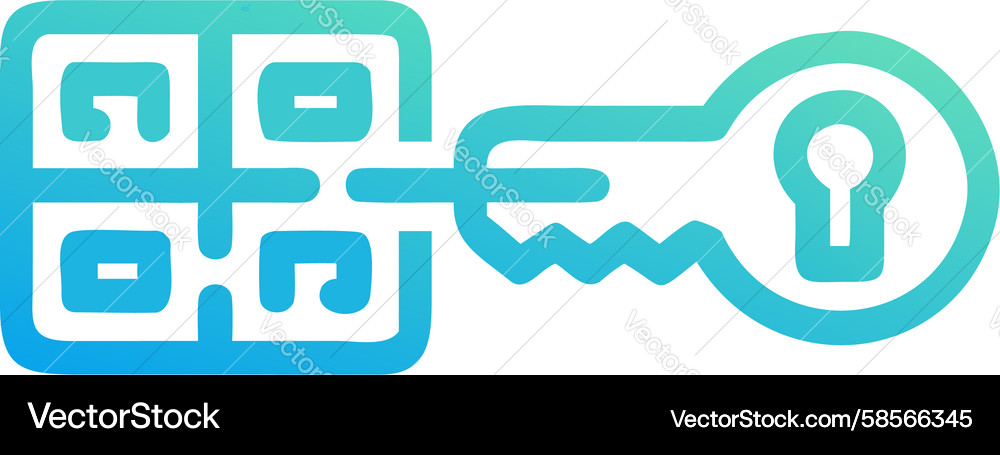 Digital Key QR Code Icon Vector Image