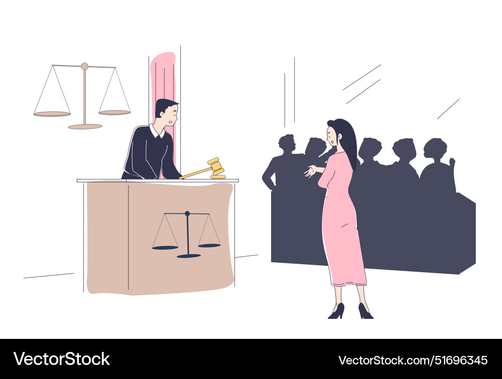 Judge in courthouse concept Judge in courthouse concept vector image