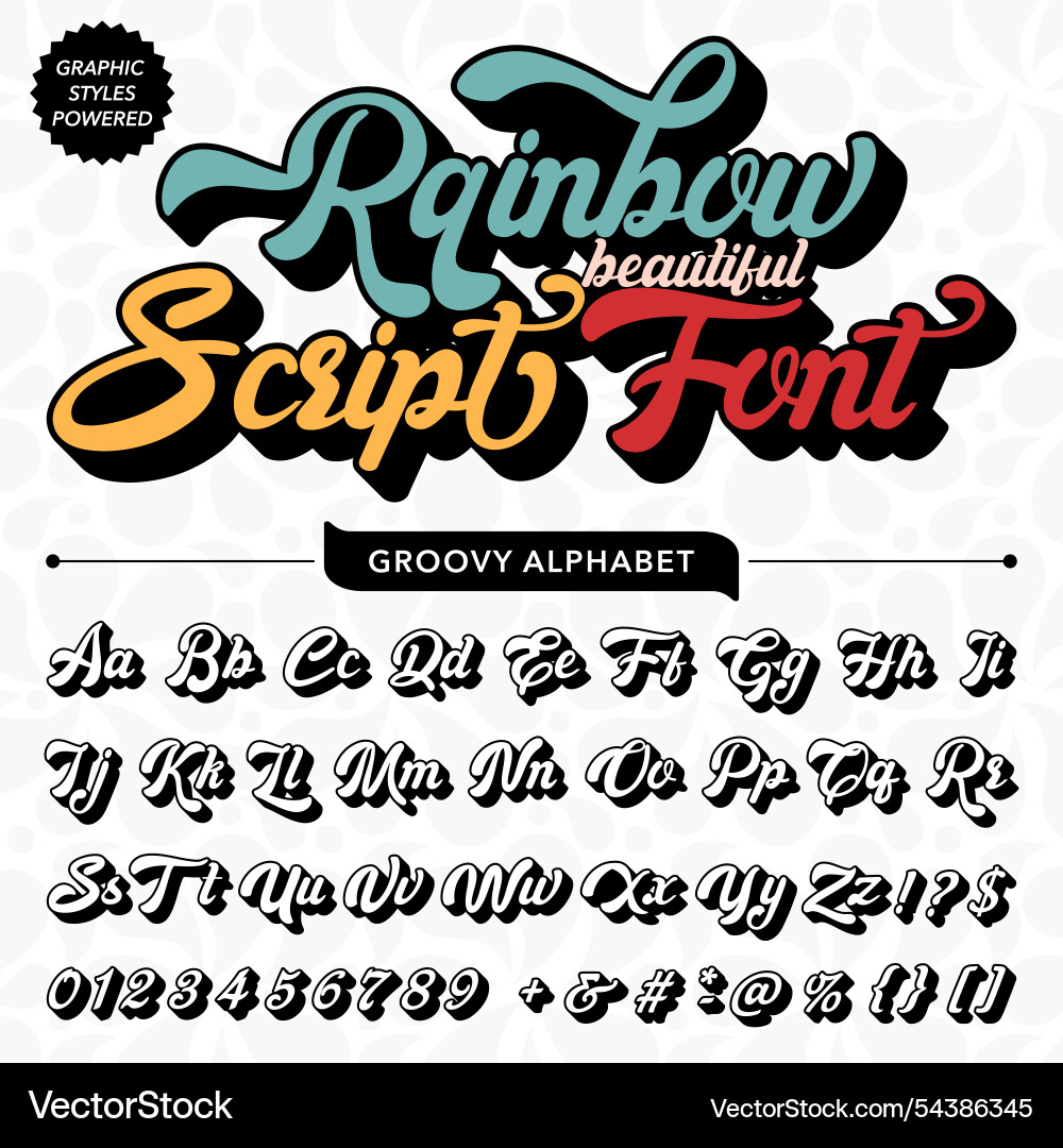 Retro groovy vintage script font image vector image