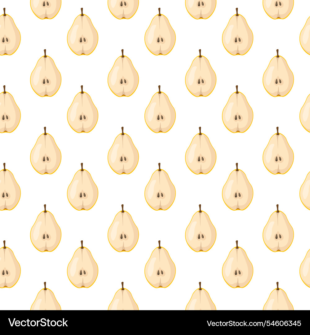 Seamless pattern with pear on white background Vector Image