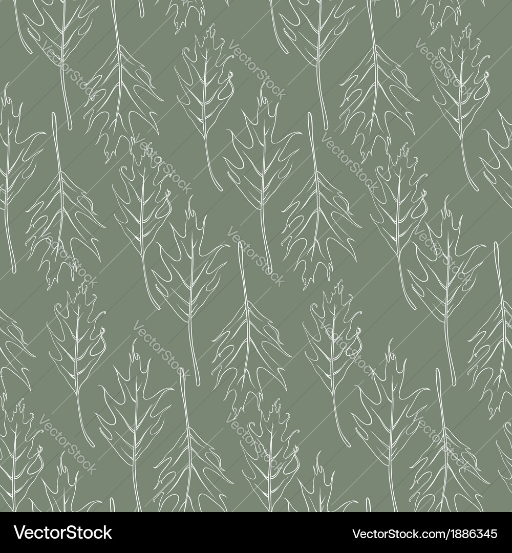 Simple and elegant pattern with oak leafs Vector Image