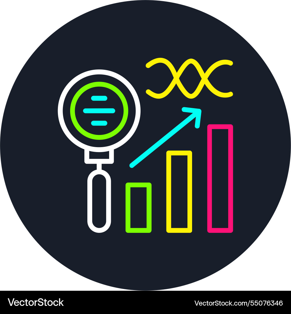 Analytics line multi color icon vector image