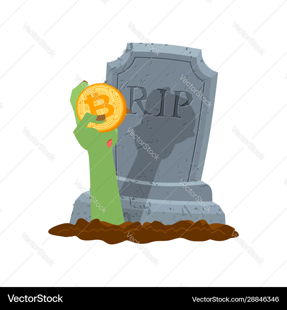 Bitcoin and zombie hand cryptocurrency dead from – Royalty-Free Vector |  VectorStock