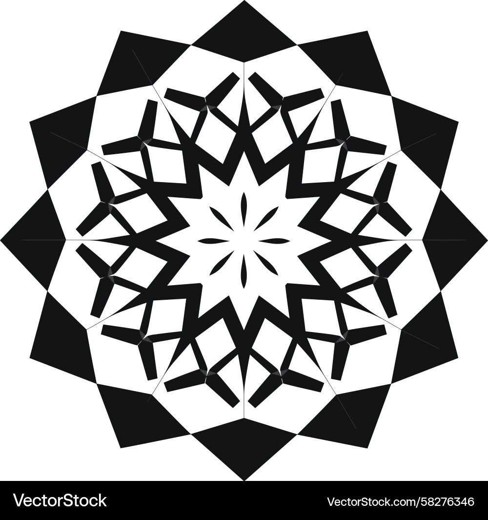 Black Snowflake Pattern Vector Image