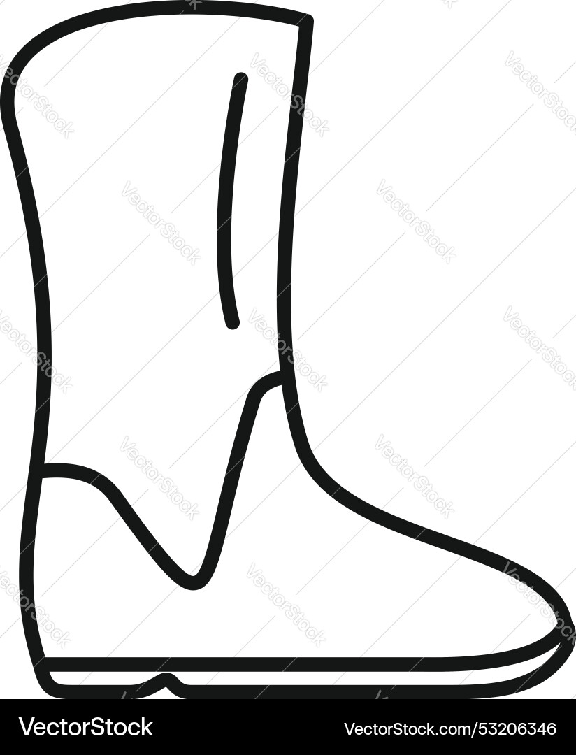 Hiking boot standing on invisible surface line Hiking boot standing on invisible surface line vector image