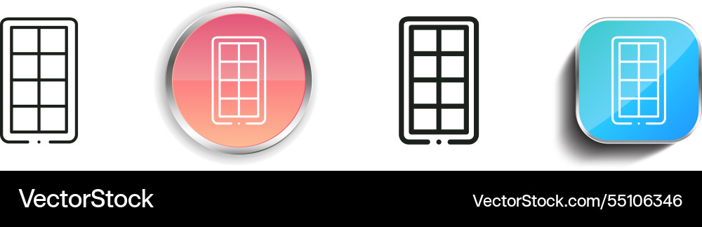 Ice cube tray icon thin linear regular and button Ice cube tray icon thin linear regular and button vector image