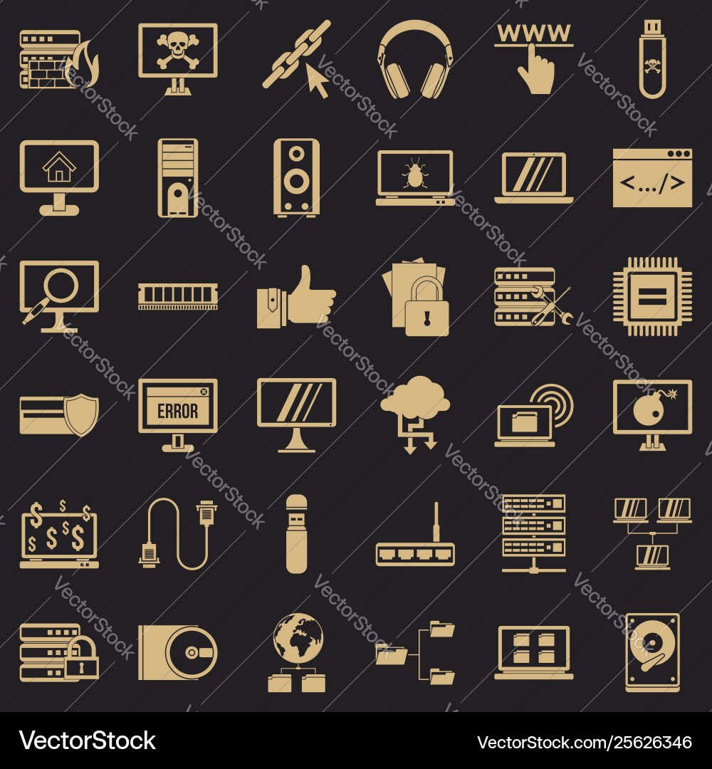 Search in internet icons set simple style Search in internet icons set simple style vector image