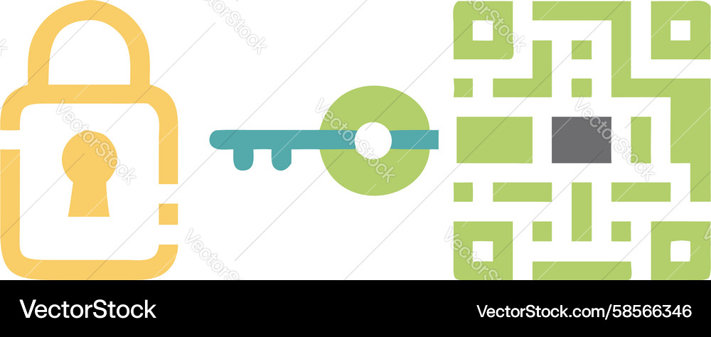 Secure Padlock with QR Code Vector Image