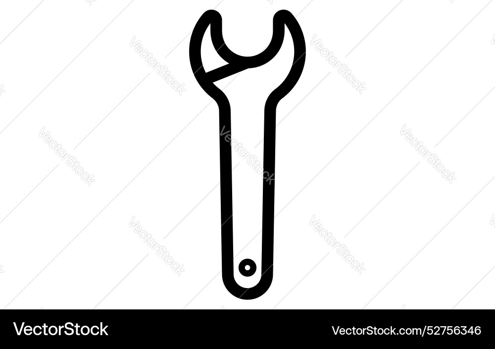 Tool icon with simple line drawing in black Vector Image