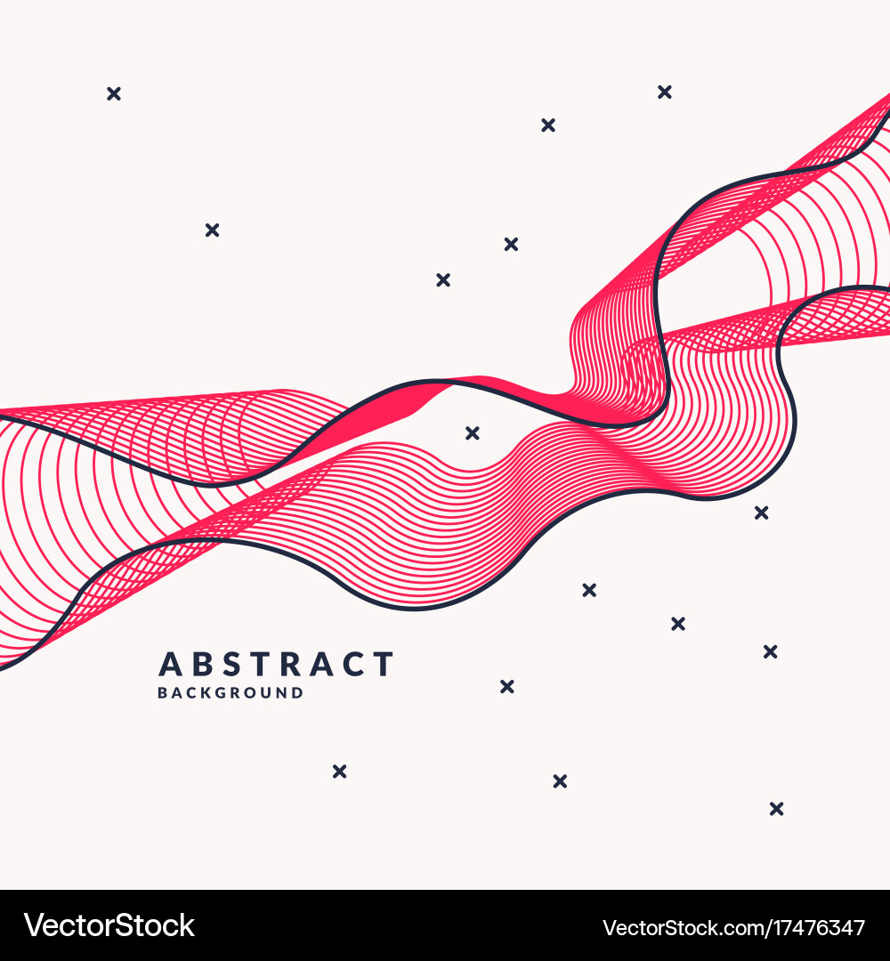 Abstract background with dynamic linear waves vector image