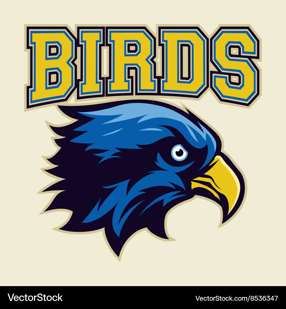 Blue Eagle Head Mascot vector image