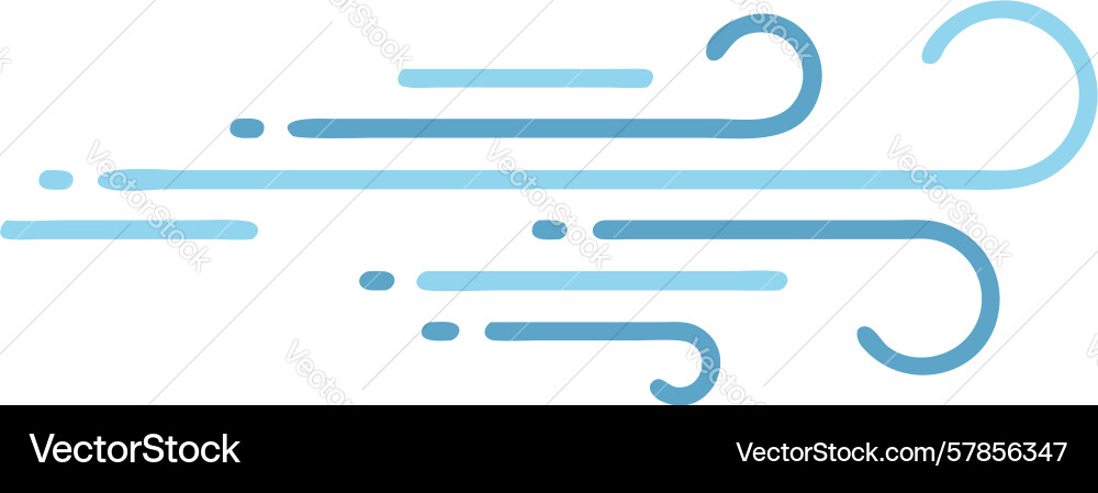 Dynamic blowing wind symbol design generative ai vector image