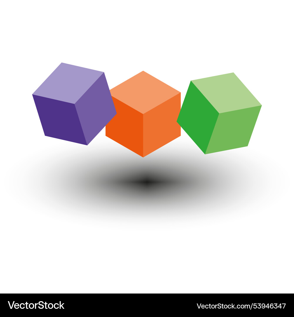Floating cubes icon three dimensional cube Floating cubes icon three dimensional cube vector image
