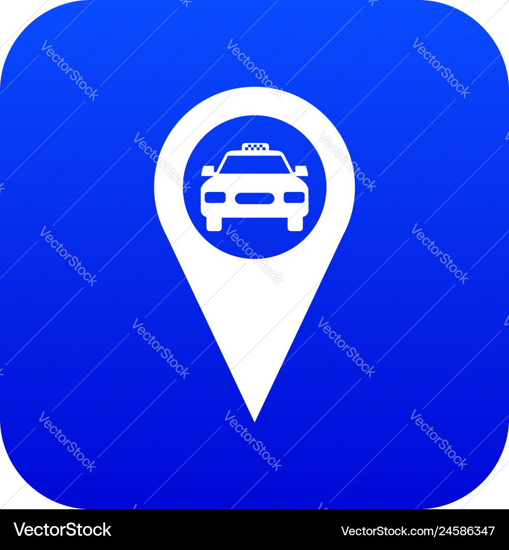 Geo taxi icon digital blue Geo taxi icon digital blue vector image