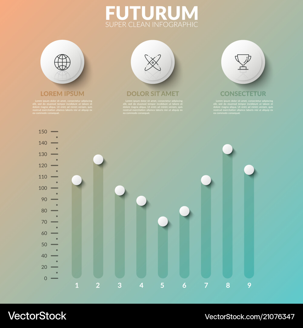 Three separate round elements with thin line icons Vector Image