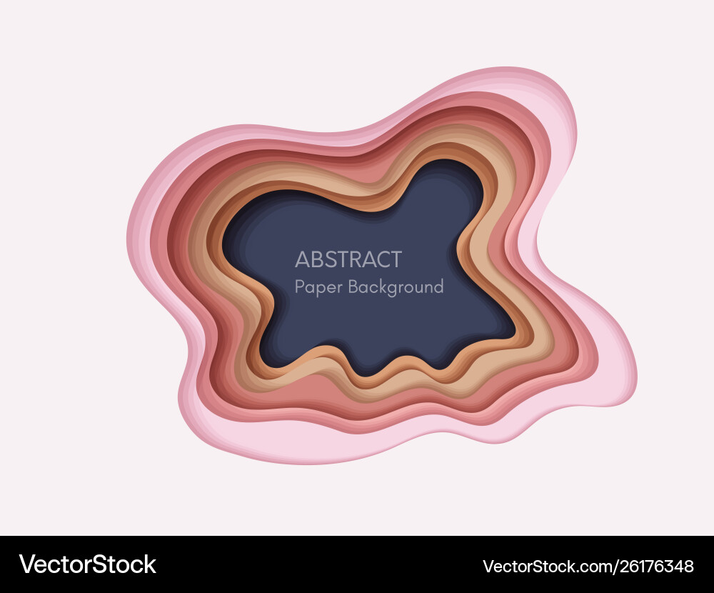 Abstract 3d background with papercut shapes paper Vector Image
