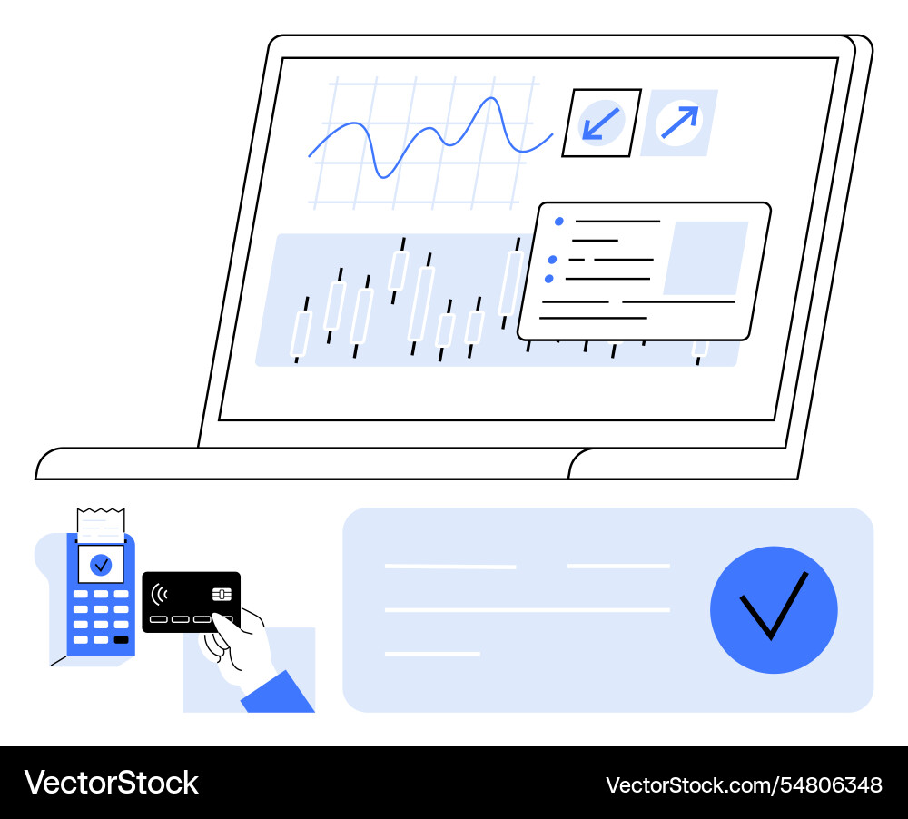 Digital transaction processing with data analysis Digital transaction processing with data analysis Vector Image